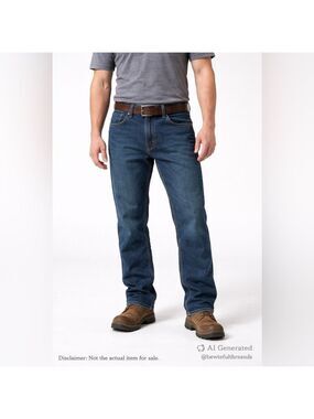 CAT Caterpillar Men’s Jeans 34x30 Blue 100% Cotton Workwear Denim